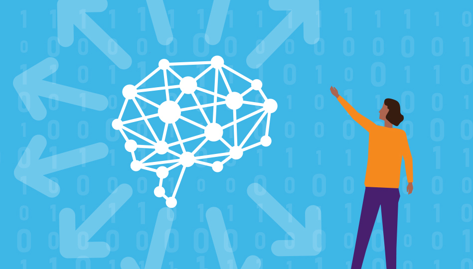 A person organizes data analytics.