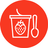 Strawberry yogurt icon