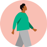 A person goes for a walk.