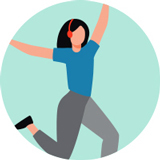 A person dances while wearing headphones.