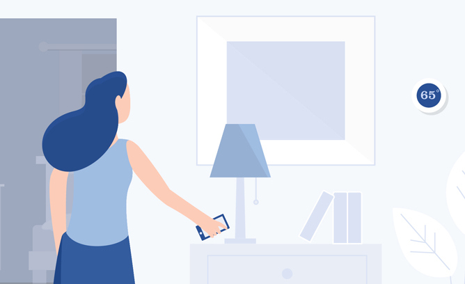 A woman sets her cell phone outside of her bedroom, far away from where she will sleep.