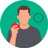 A man eats an apple for a snack