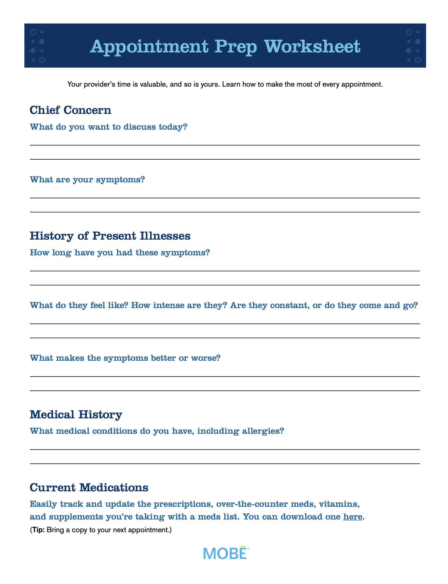Doc Appontment Prep Worksheet Thumb