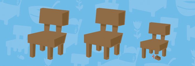 3 chairs from the Goldilocks nursery rhyme.