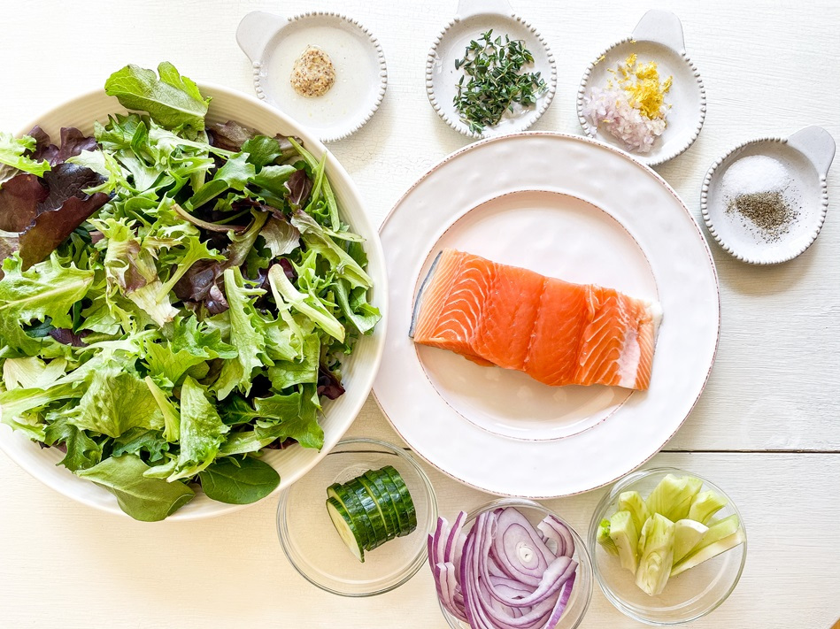 Grilled Salmon Spring Salad 5