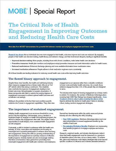 MOBE Special Report Critical Role of Health Engagement
