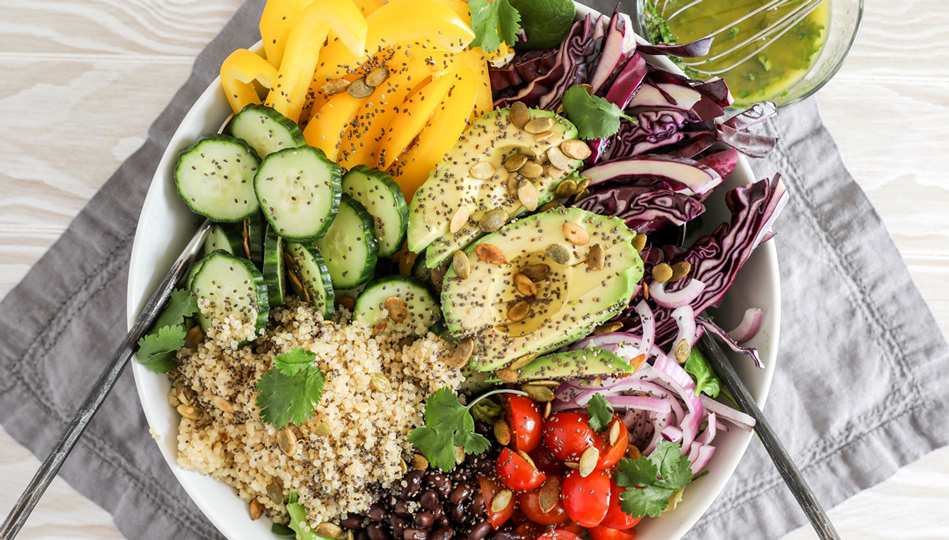 Plant Power Bowl with Lime Cilantro Vinaigrette