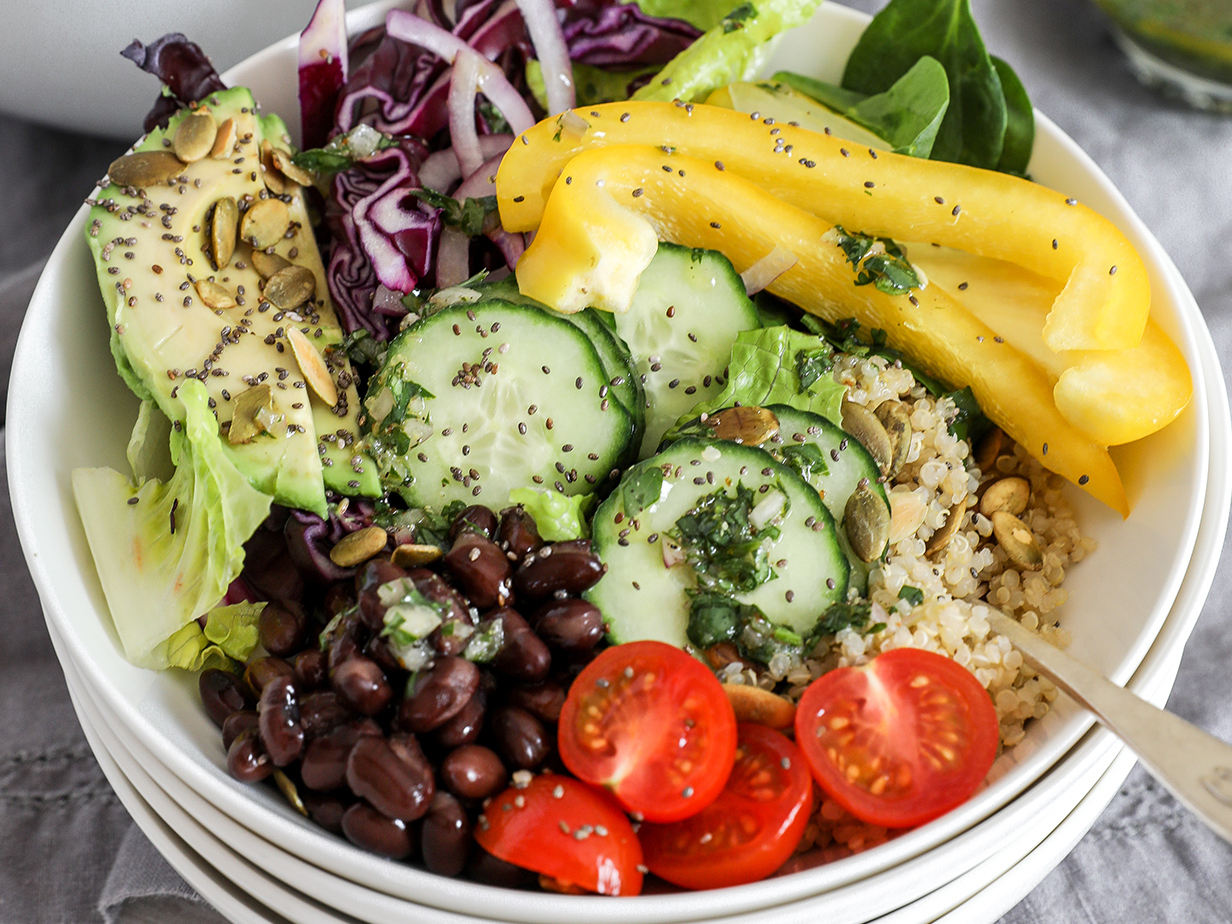 Another angle of the plant power bowl.